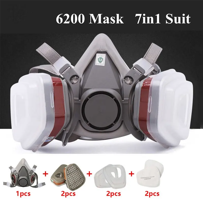 Respirator Half Face - 7in1 gasbestendig halfgelaatsmasker met 6001 2091