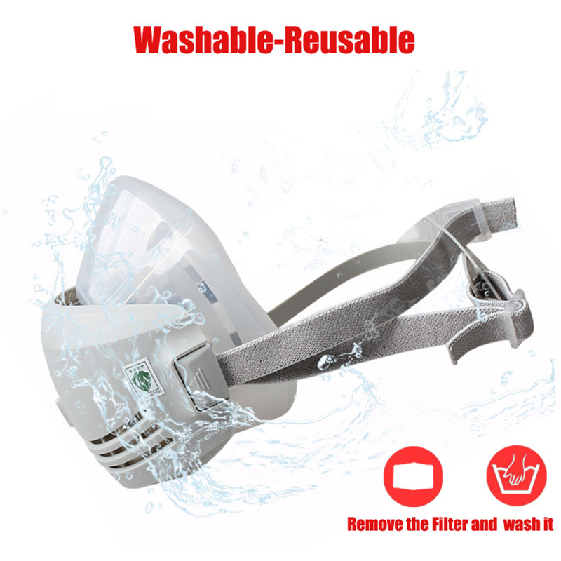 Respirator Half Face - Siliconen Stofdicht Gasmasker Masker Met 1201