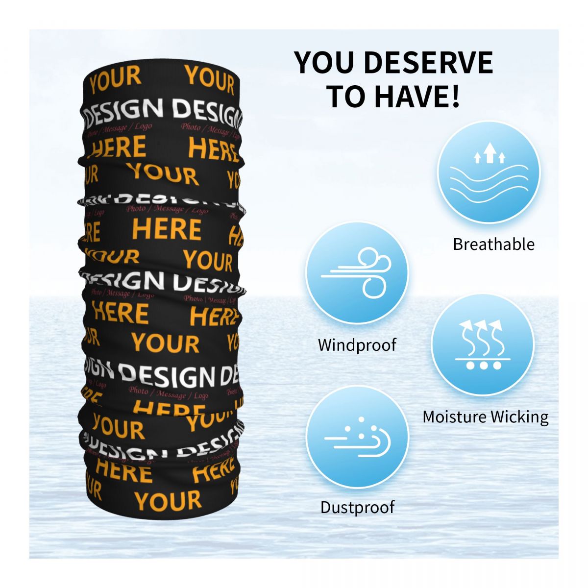 Aangepaste uw ontwerp hier Ban - Neck Gaiter Face Cover recensie en prijs