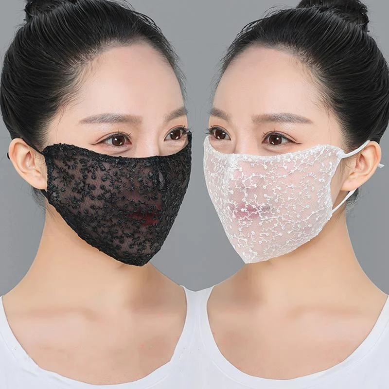 1/2pc Zwart Wit Kant Gezichtsm - Cloth Face Mask Washable recensie en prijs
