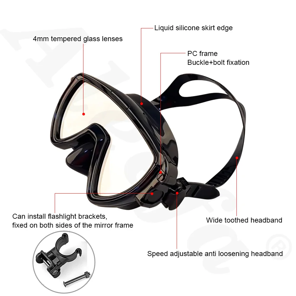 Duikmasker Met Zaklamp Beugel, - Silicone Mask Bracket recensie en prijs